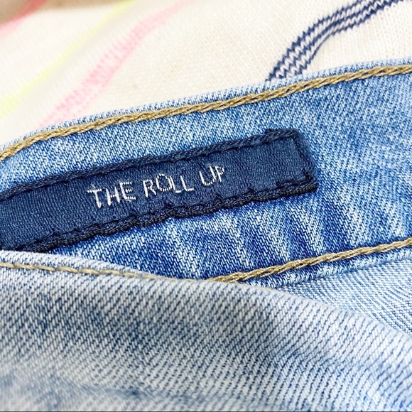 Lucky Brand Light Wash The Roll Up Boho Embroidered Denim Jean Shorts 26 - Picture 6 of 7